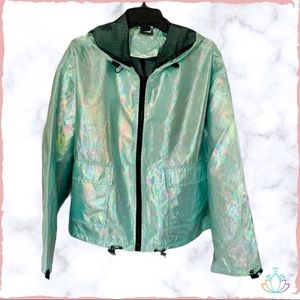 JOUJOU Metallic Mint Hooded Jacket Women X-Large